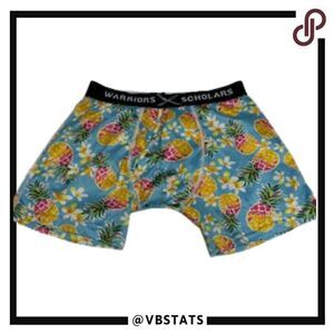 Warriors & Scholars Yellow/Pink/Green Pineapple Designer Boxer Briefs Medium